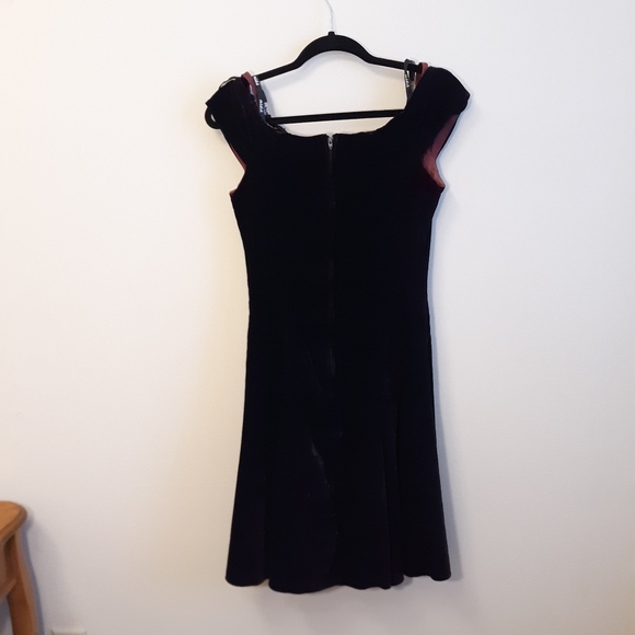 Dark Green Velvet Cocktail Dress Vintage 90's Y2K - Picture 7 of 15